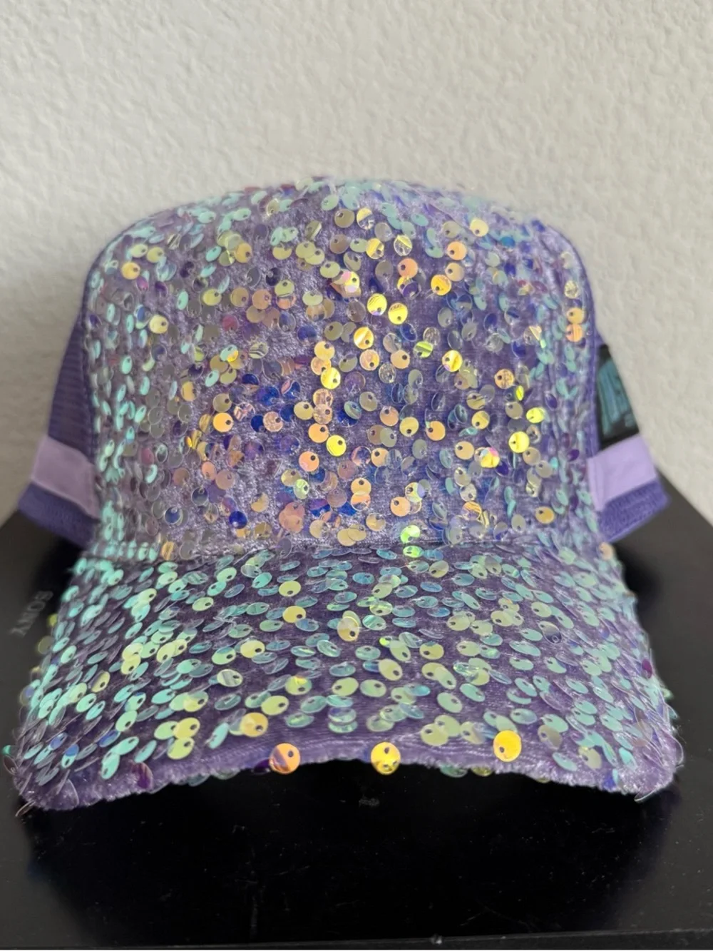 NWT Justice Purple Sequin Kids Cap - Sparkle Trucker Hat